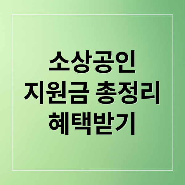 소상공인
지원금 총정리
혜택받기 (소상공인 지원금)