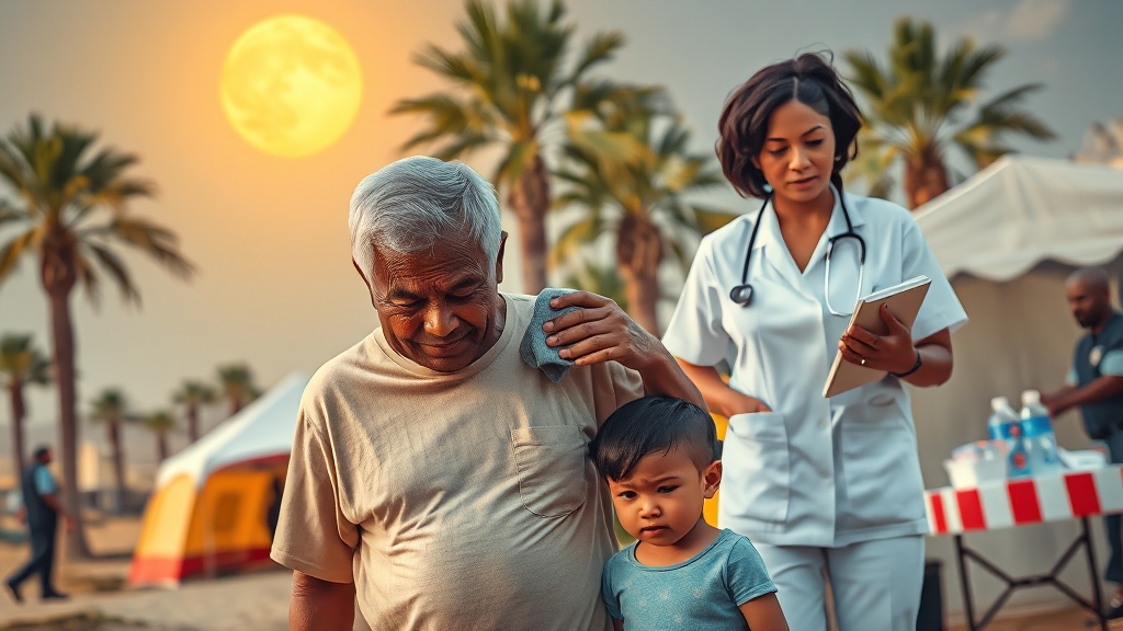 온열질환, 왜 위험할까요? (realistic 스타일)