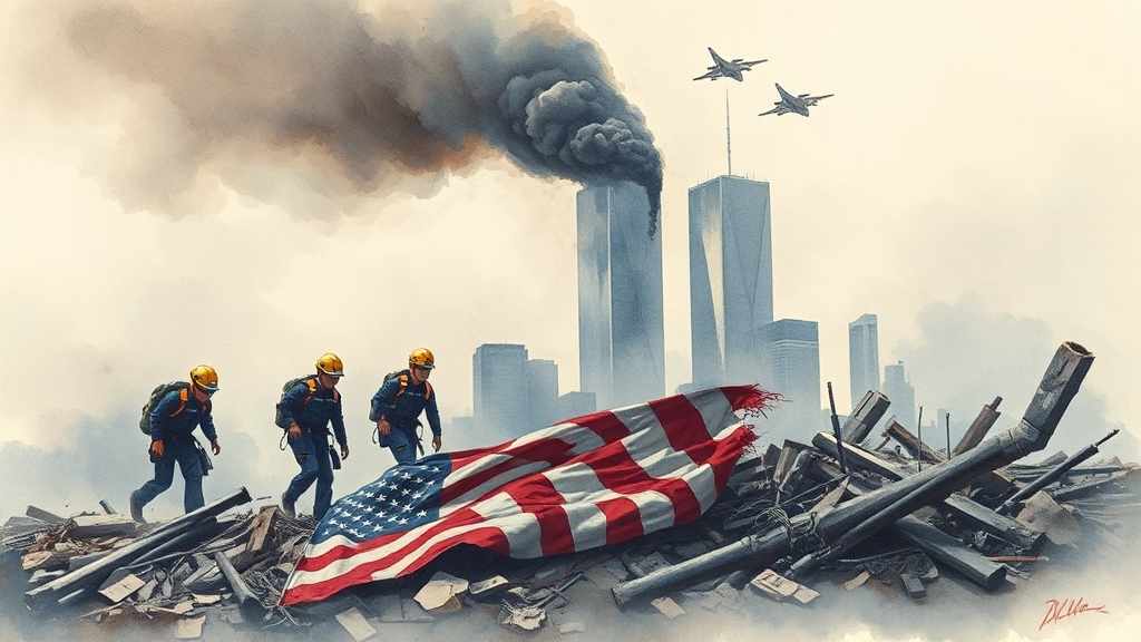 9.11 테러의 즉각적인 영향 (watercolor 스타일)