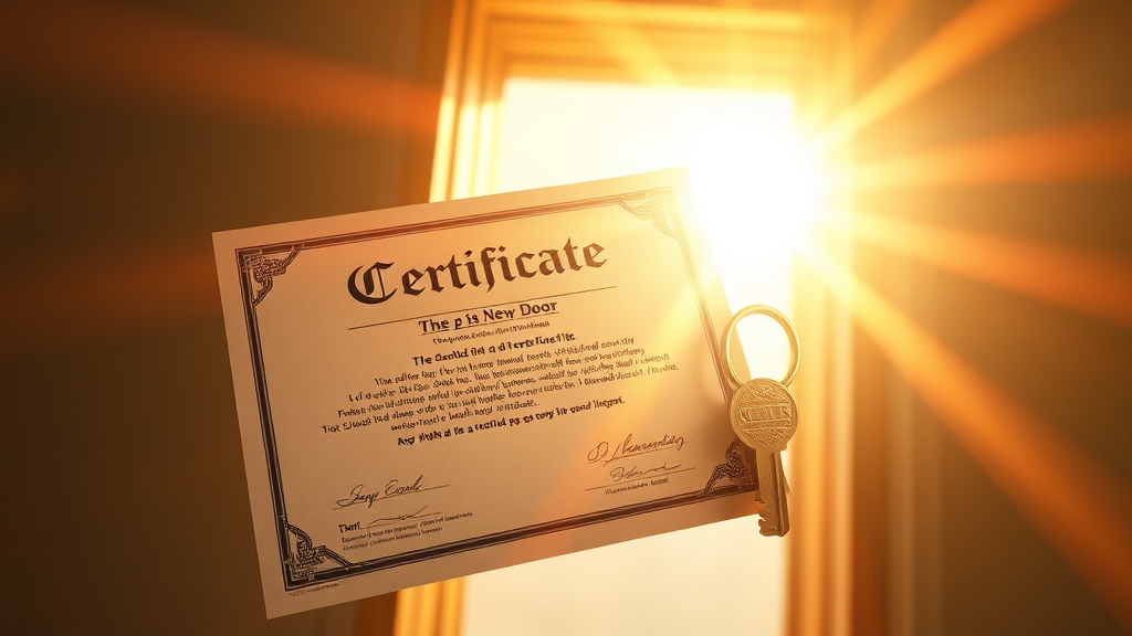 자격증 취득 후, 꿈을 펼쳐라! (realistic 스타일)