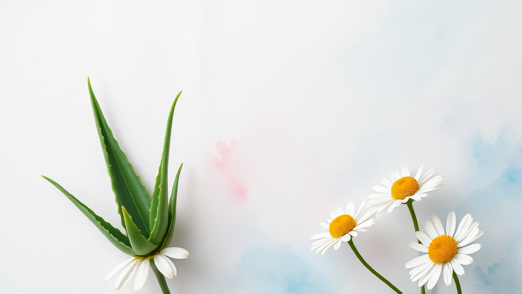 민감성 피부도 안심! 진정 효과 UP 제품 특징 (watercolor 스타일)