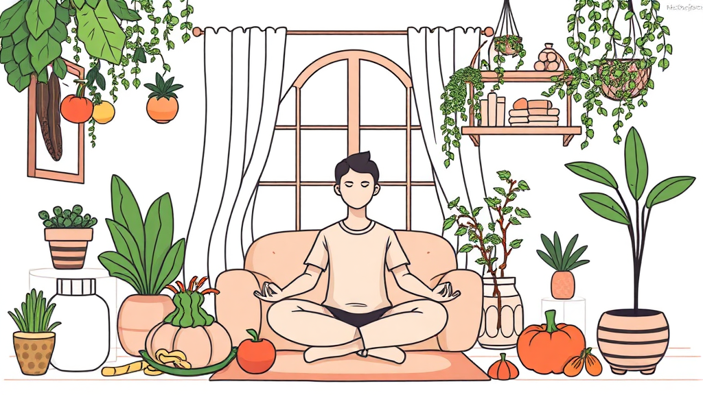 아토피 피부 개선을 위한 생활 습관 (illustration 스타일)