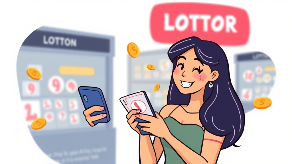 스마트폰으로 로또 구매하는 가장 쉬운 방법 (cartoon 스타일)