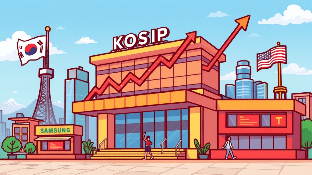 외국인 투자자 동향과 K주식 시장 (cartoon 스타일)