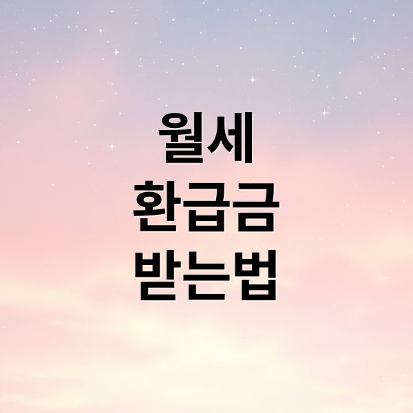 월세
환급금
받는법 (월세 환급금 신청 연말정산)