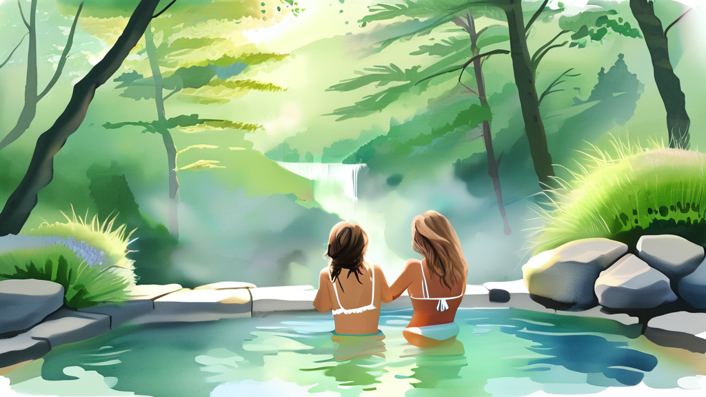 가족과 함께하는 특별한 시간: 이천 테르메덴에서 추억 만들기 (watercolor 스타일)