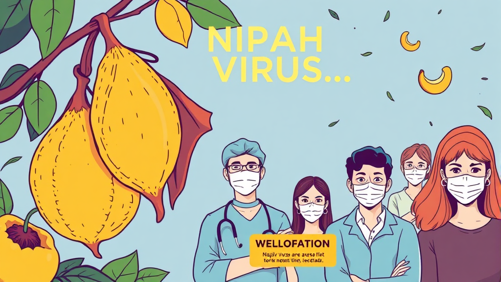 니파 바이러스 감염 경로 (illustration 스타일)