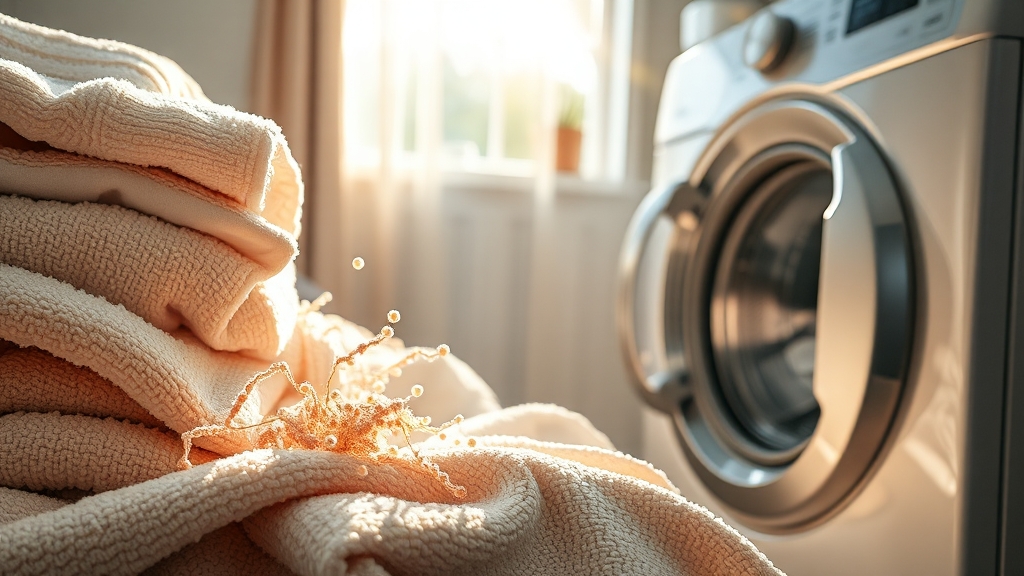 수건 냄새 원인과 관리법 (realistic 스타일)