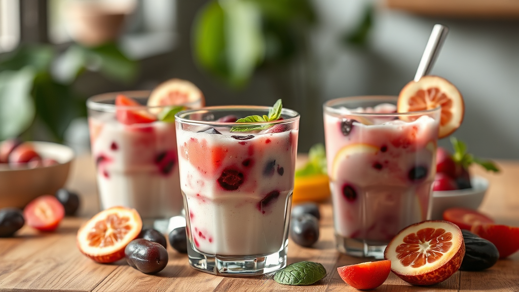 푸룬주스, 맛있게 즐기는 다양한 방법 (realistic 스타일)