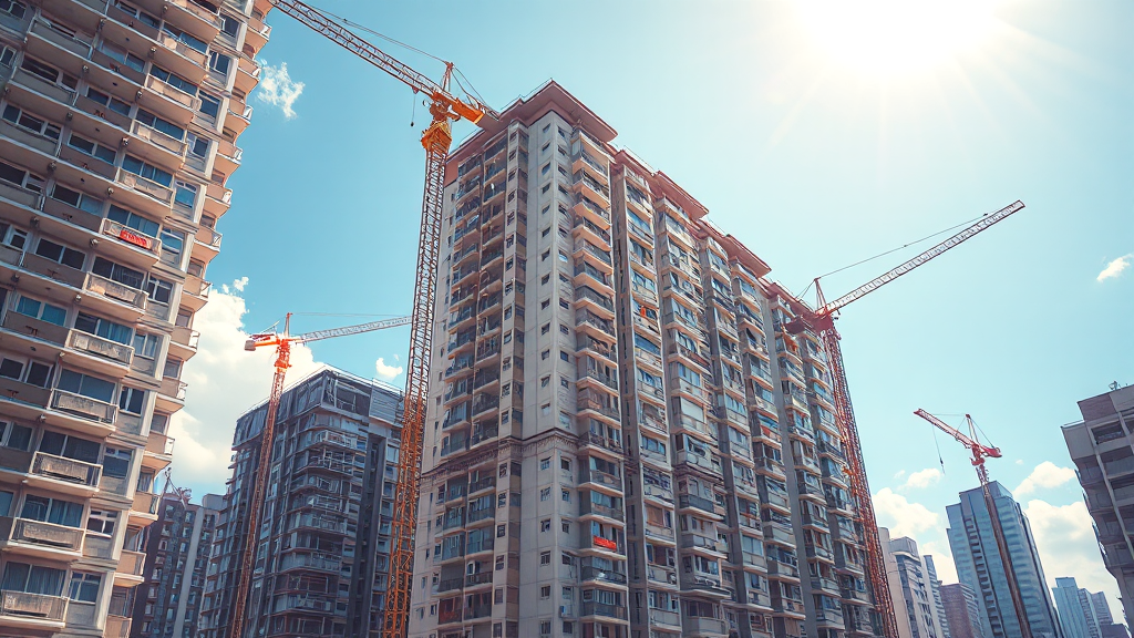 정부의 주택 공급 확대 계획 (realistic 스타일)