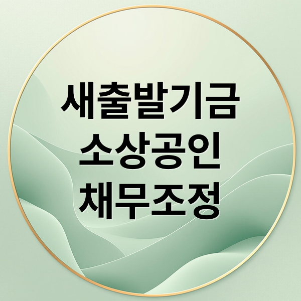 새출발기금
소상공인
채무조정 (소상공인 대출 원금조정 새출발기금)