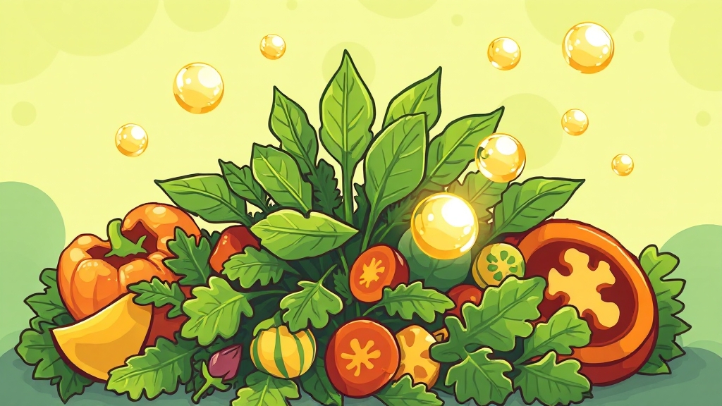 루꼴라 영양 성분 분석 (cartoon 스타일)