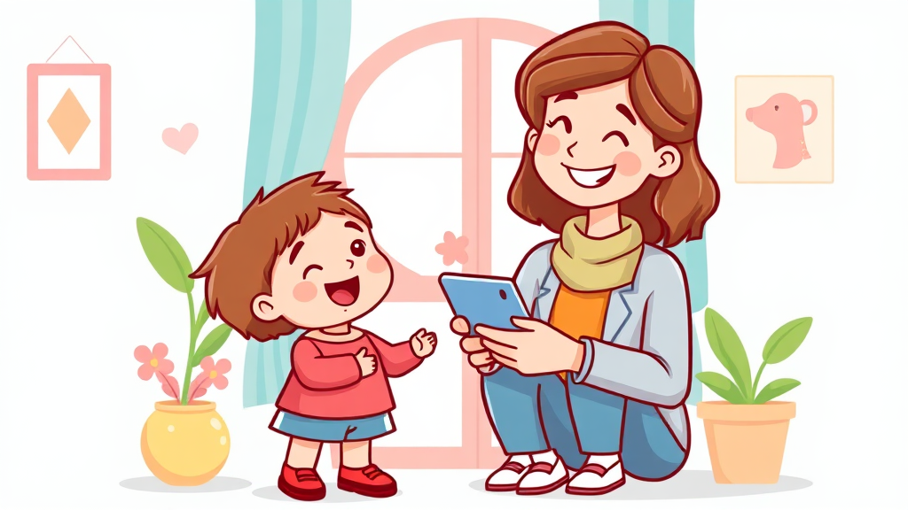 아이사랑 앱 활용법 (cartoon 스타일)