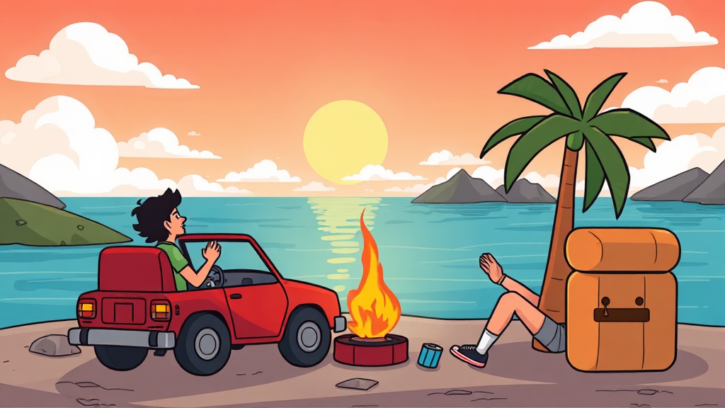 섬·벽지 지역 긴급출동 서비스, 왜 이용이 어려울까? (cartoon 스타일)