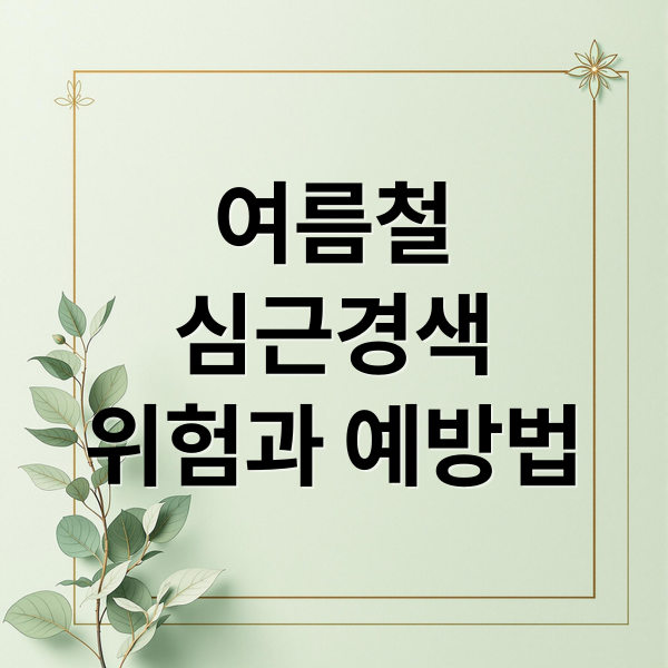 여름철
심근경색
위험과 예방법 (여름철 심근경색)
