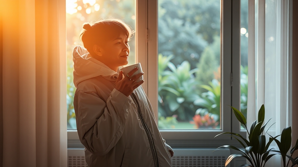 냉방병 예방을 위한 생활 습관 (realistic 스타일)