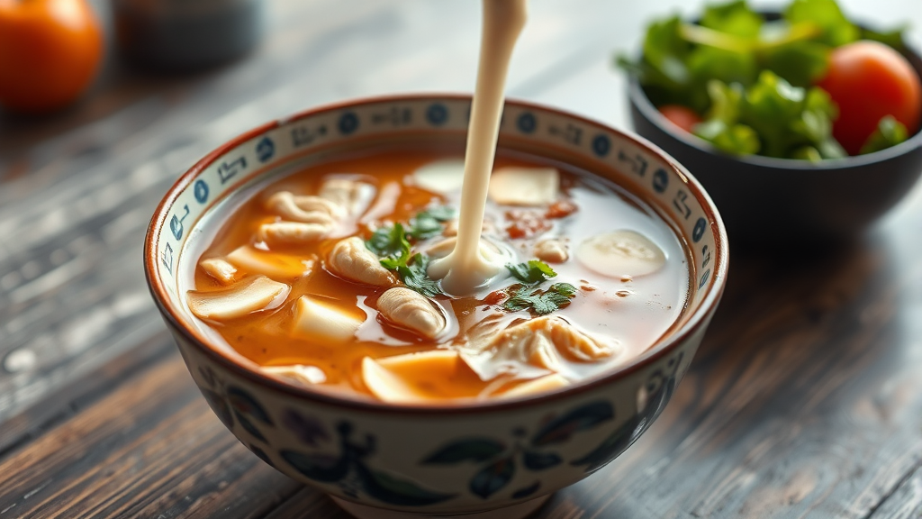 라면 국물, 맛있게 즐기고 나트륨은 줄이는 방법 (realistic 스타일)