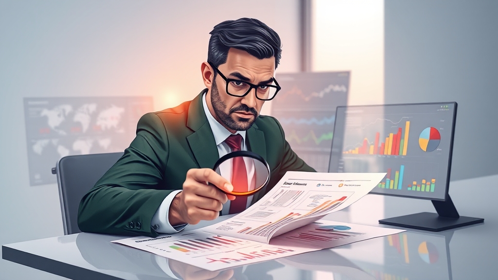 기업 분석: 재무제표, 산업 분석 (illustration 스타일)