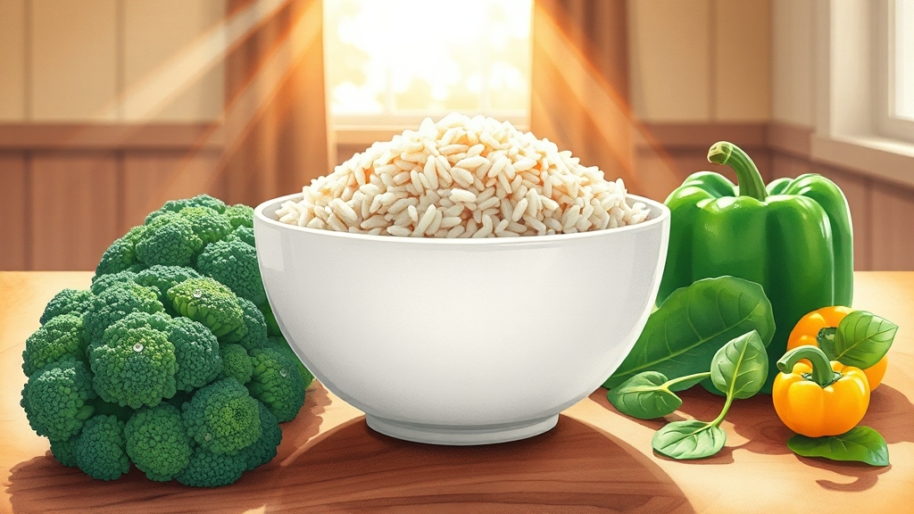 잡곡밥 짓는 방법 및 식사 비율 (cartoon 스타일)