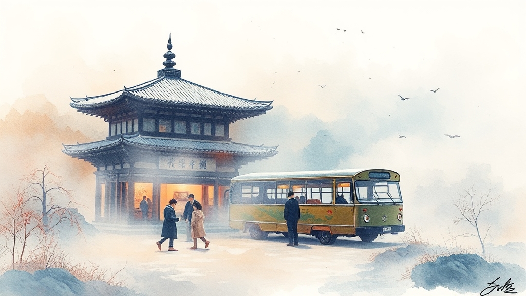 교통, 주차, 예약 안내 (watercolor 스타일)