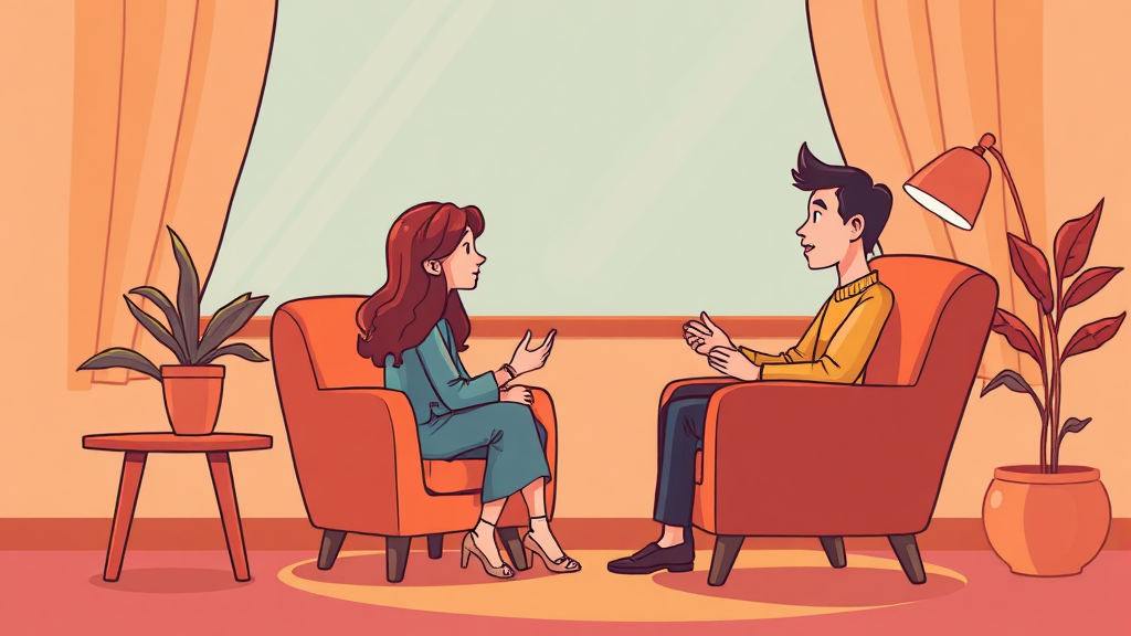 정신건강의학과 진료 과정 (cartoon 스타일)