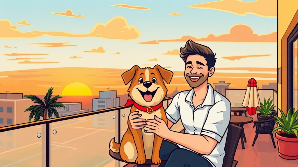 댕댕이와 함께 투숙 (cartoon 스타일)