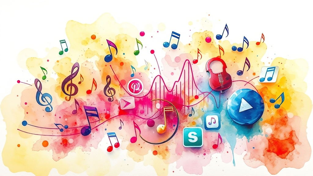 프리미엄 라이트, 국내 음원 시장 영향 (watercolor 스타일)