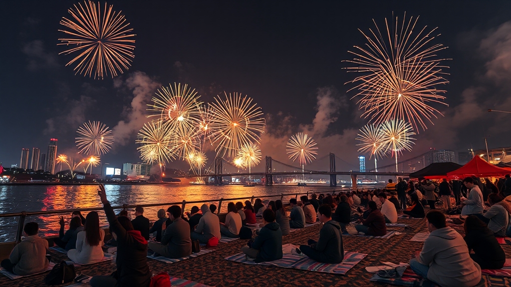 불꽃축제 관람 꿀팁 대방출 (realistic 스타일)