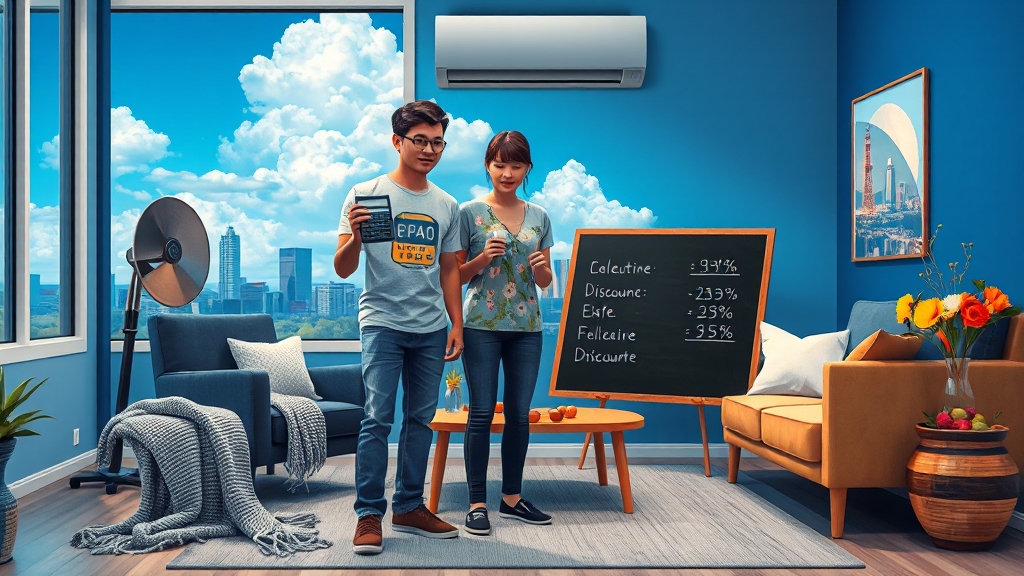 누진제, 할인 제도 활용하세요 (illustration 스타일)