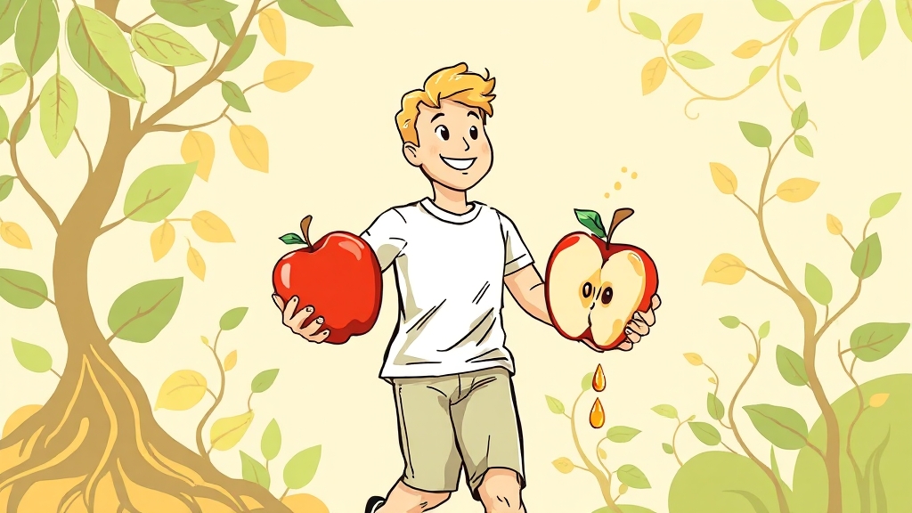 사과초모식초 활용 후기 (illustration 스타일)