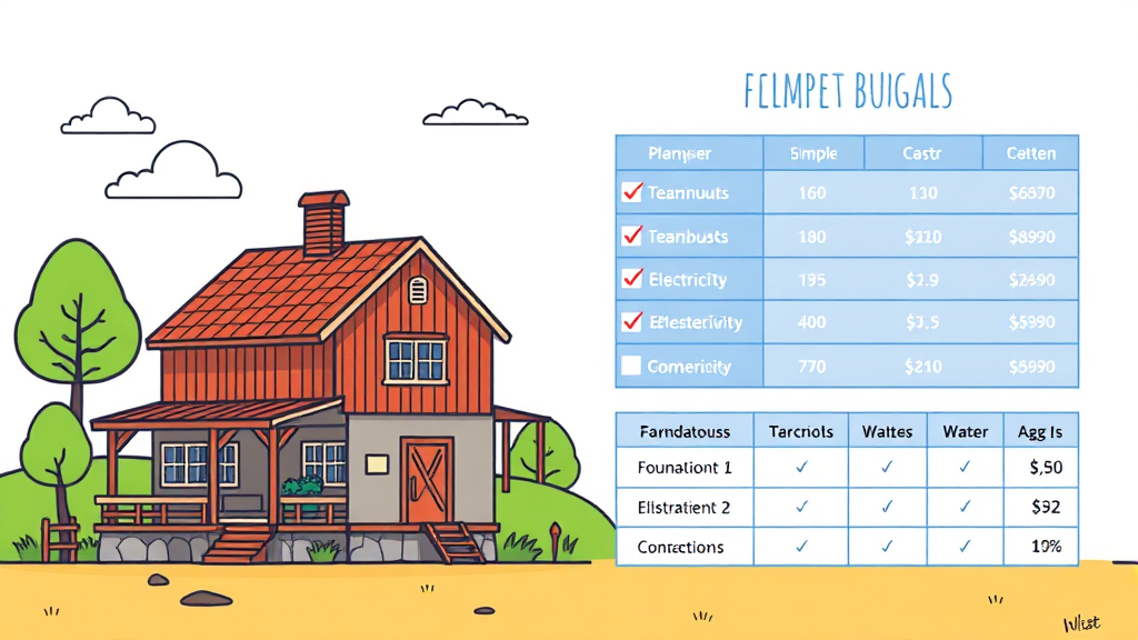 농막 설치 예산 및 필수 체크리스트 (cartoon 스타일)