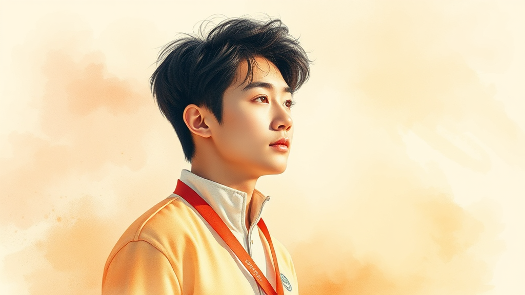 온라인 반응과 확산: 최가온 금메달과 래미안 원펜타스 (watercolor 스타일)