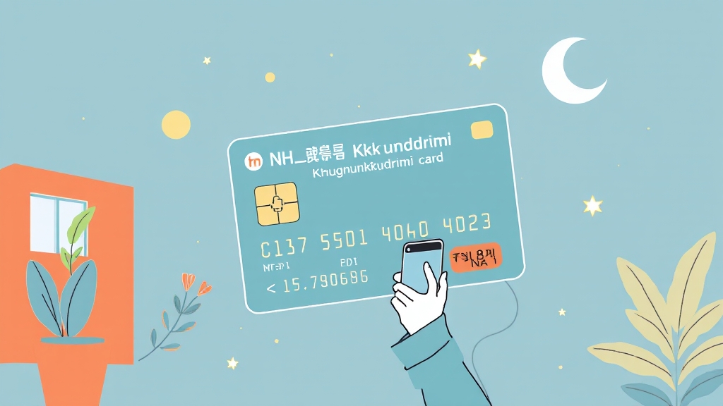 꿈드리미카드 잔액 확인 및 관리 (illustration 스타일)