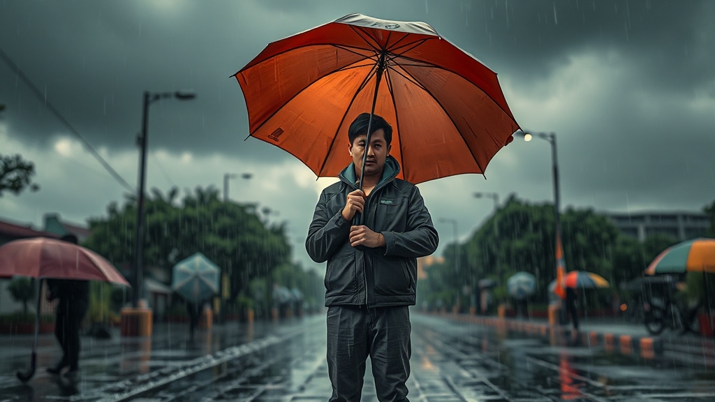 2025년 장마, 언제 시작될까? (realistic 스타일)