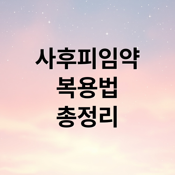 사후피임약
복용법
총정리 (사후 피임약 생리 지연 임신 가능성)