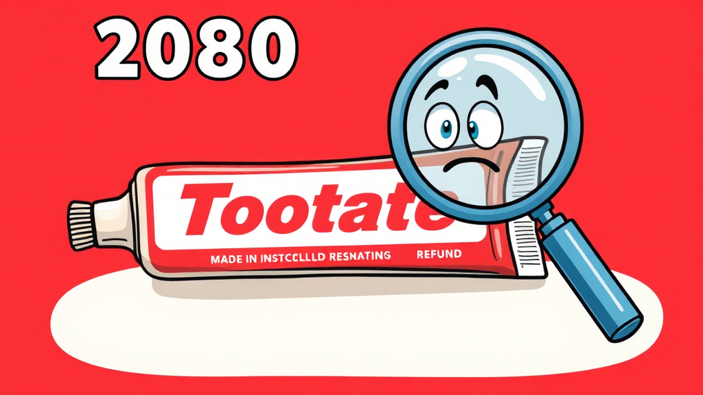 회수 대상 2080 치약 (cartoon 스타일)