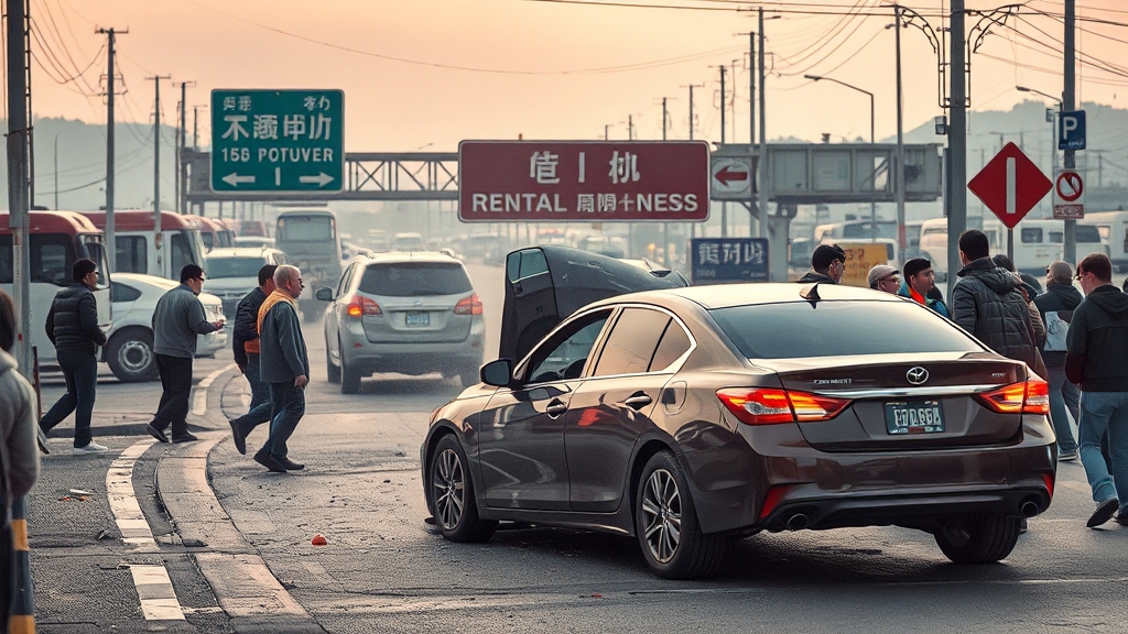 우도 렌터카 사고 개요 (realistic 스타일)