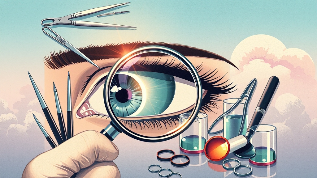 백내장 치료 방법 (illustration 스타일)