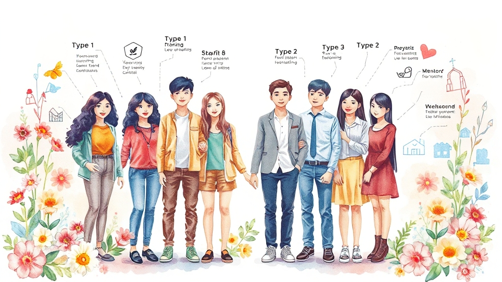 유형별 핵심 차이 (1유형 vs 2유형) (watercolor 스타일)