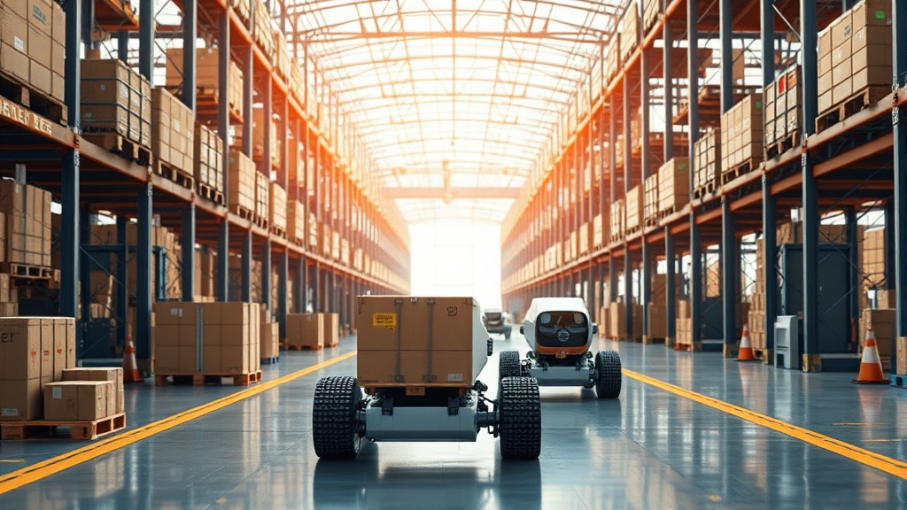 로봇 기술의 핵심: 자율주행과 AI 기반 자동화 (realistic 스타일)