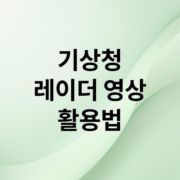 기상청
레이더 영상
활용법 (기상청 레이더 영상)