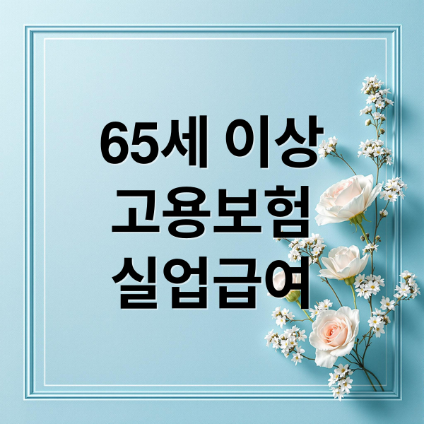 65세 이상
고용보험
실업급여 (65세 이상 고용보험 2026년 실업급여)