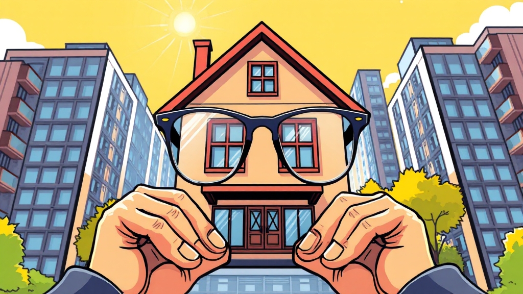 주택 매매 시 고려사항: 실거래가 외 추가 정보 확인 (cartoon 스타일)