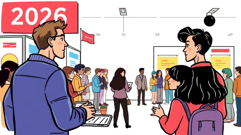 2026 취업 박람회: 미래 채용 트렌드 (cartoon 스타일)