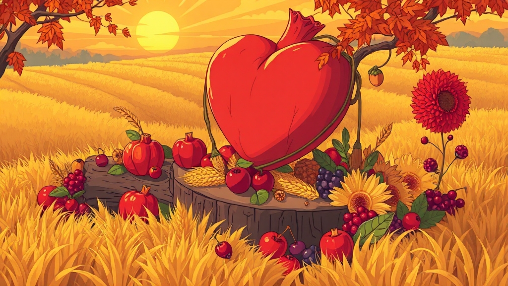 추분: 낮과 밤이 같아지는 날 (cartoon 스타일)