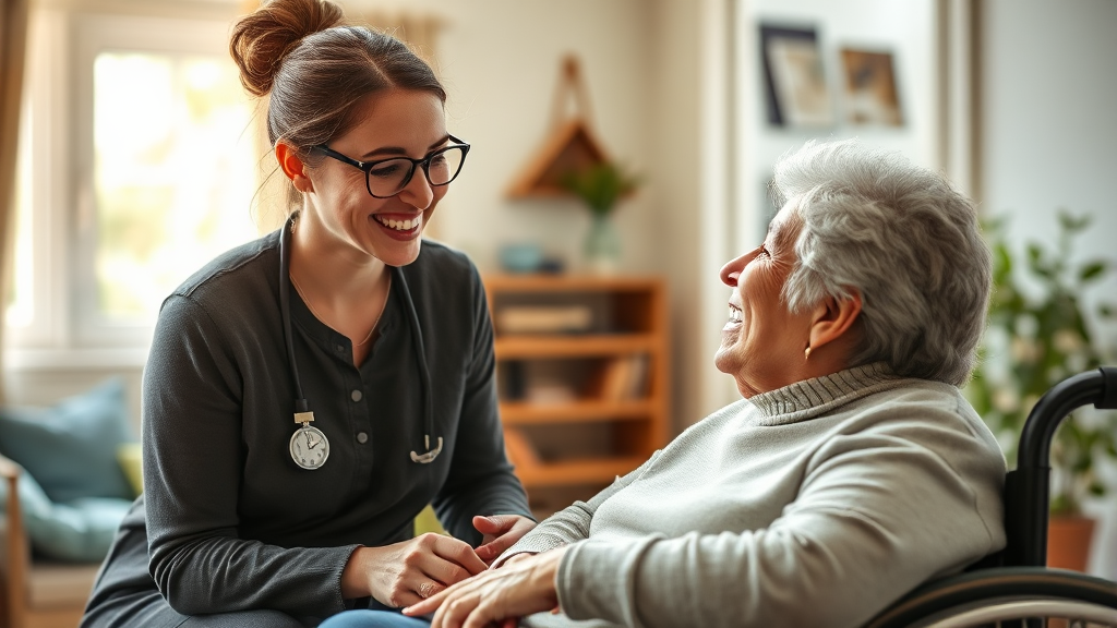 활동지원사 업무 및 실제 (realistic 스타일)