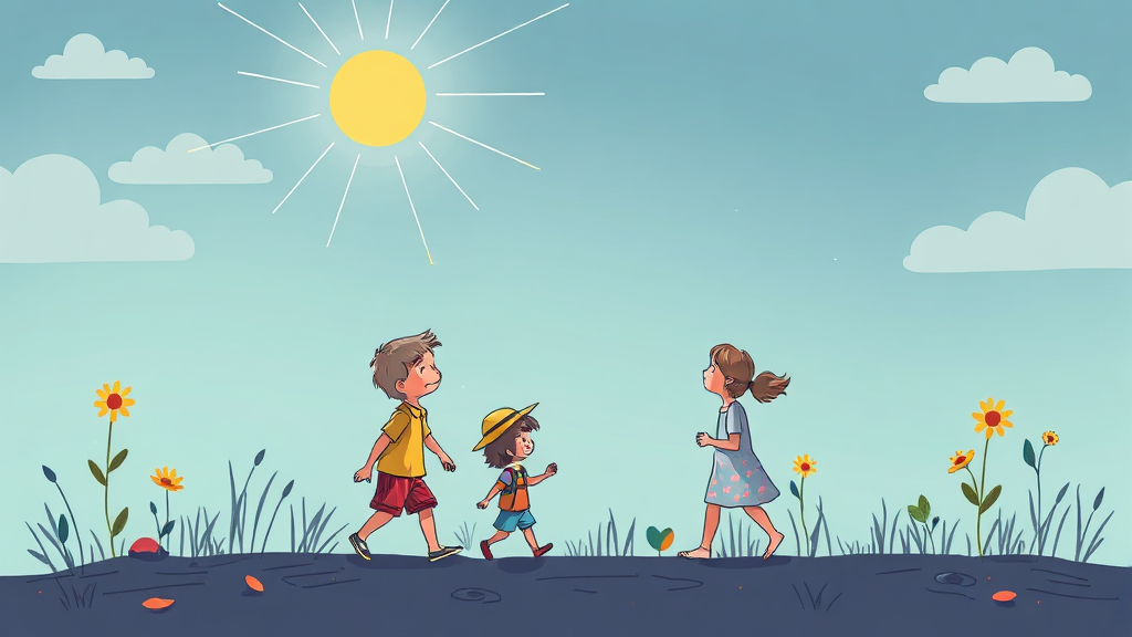 아동수당 지급 연령 확대: 13세까지 지원 (illustration 스타일)