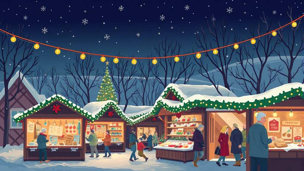 주요 판매 물품: 수공예품 & 먹거리 (illustration 스타일)