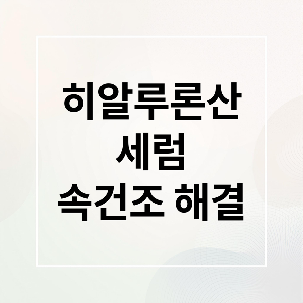 히알루론산
세럼
속건조 해결 (히알루론산 세럼 속건조)