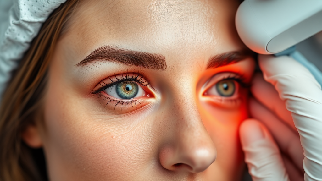 IPL 치료 효과 및 관리 (realistic 스타일)